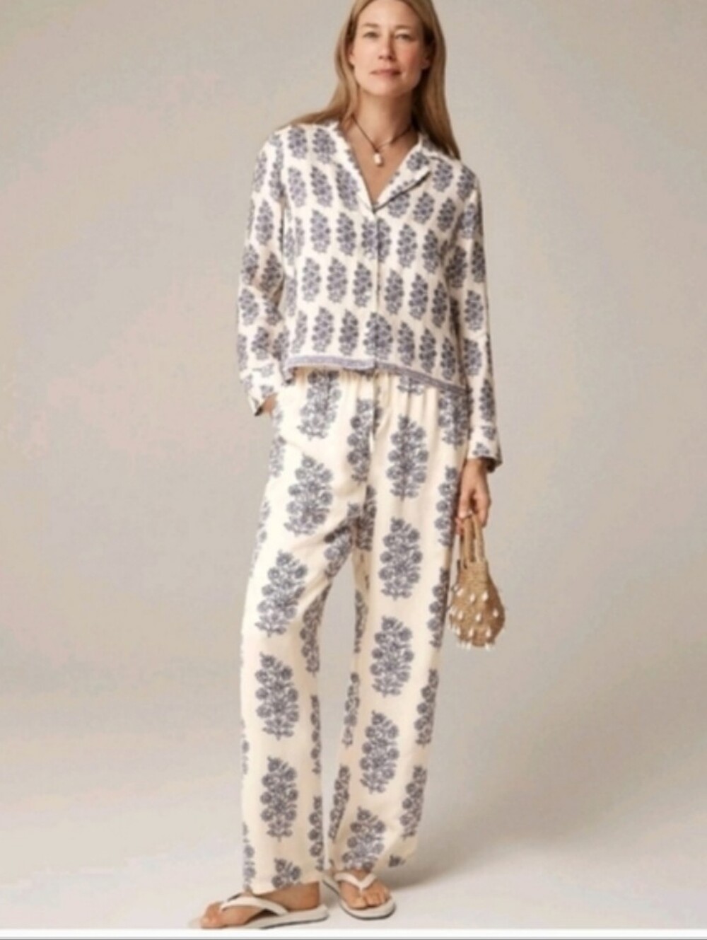 J Crew J Crew New Soleil pant in blooming lilac block print CK023 Size XL NWT